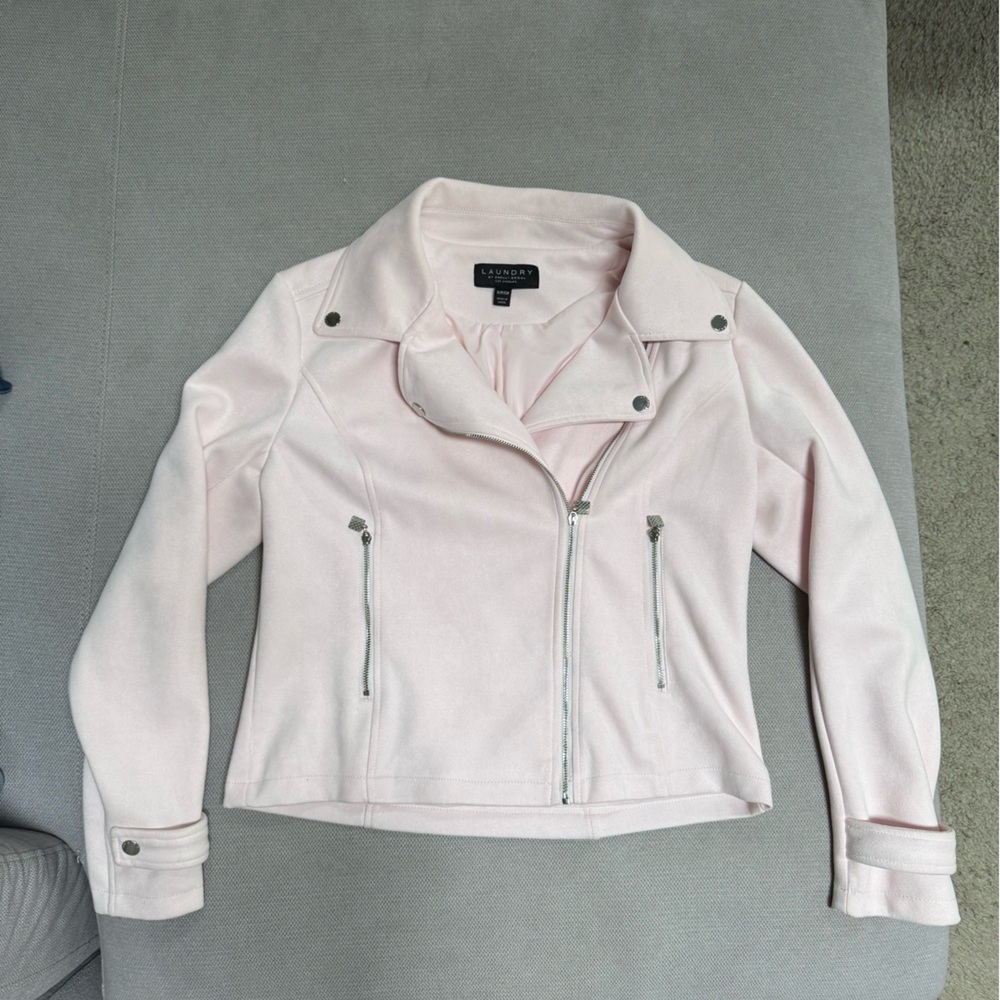Suede Baby Pink Zip Jacket Chinese Laundry